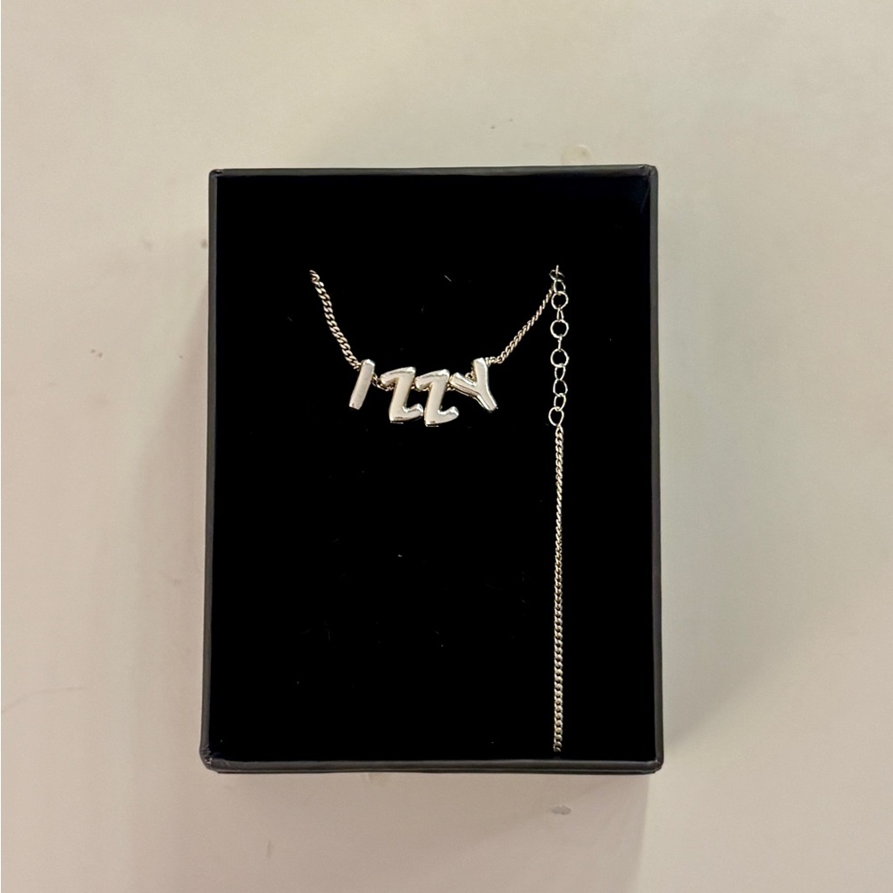 Silver Bubble Letter Necklace